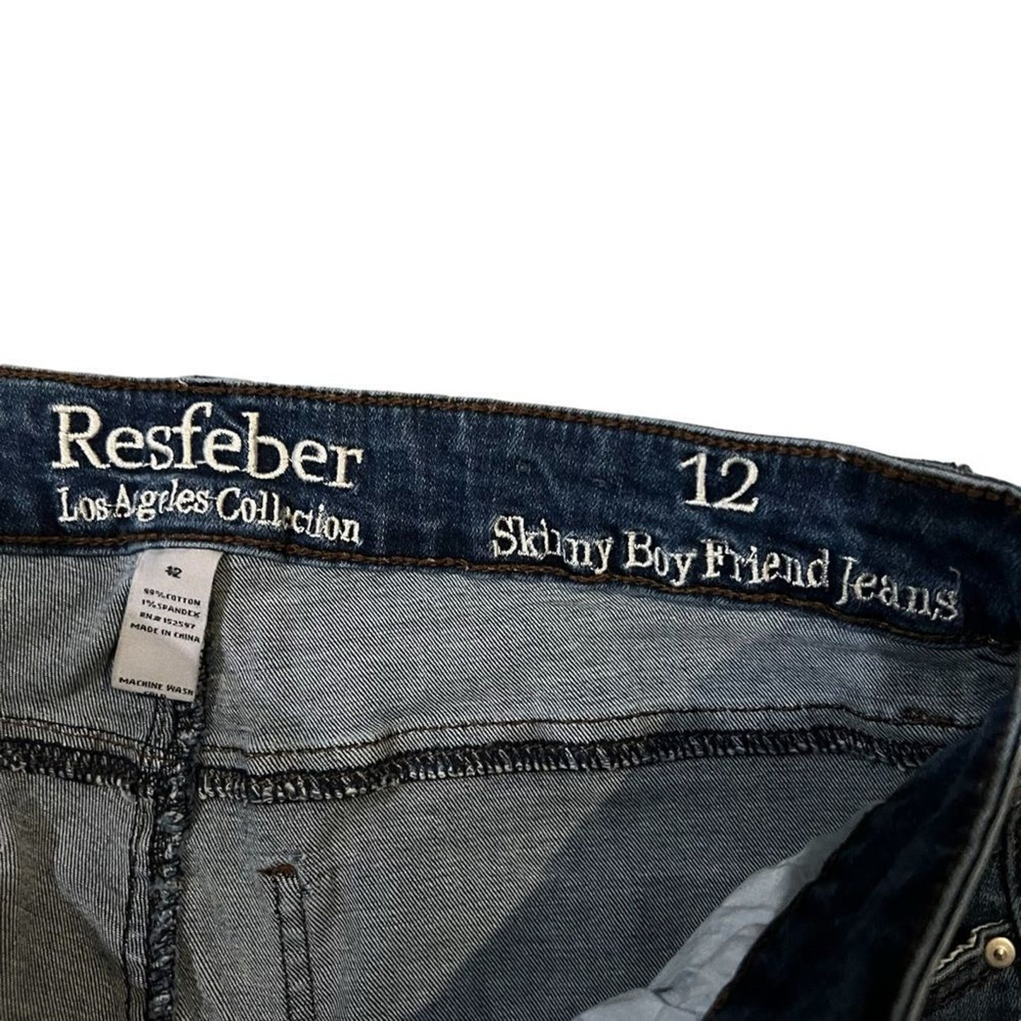 Resfeber Los Angeles Collection Jeans Womens Size 12 Dark Wash Distressed