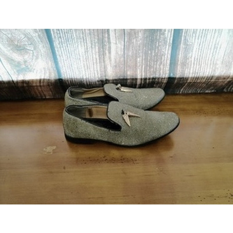 Giorgio Brutini Men's Silver Glitter Loafers Slip-On 8M