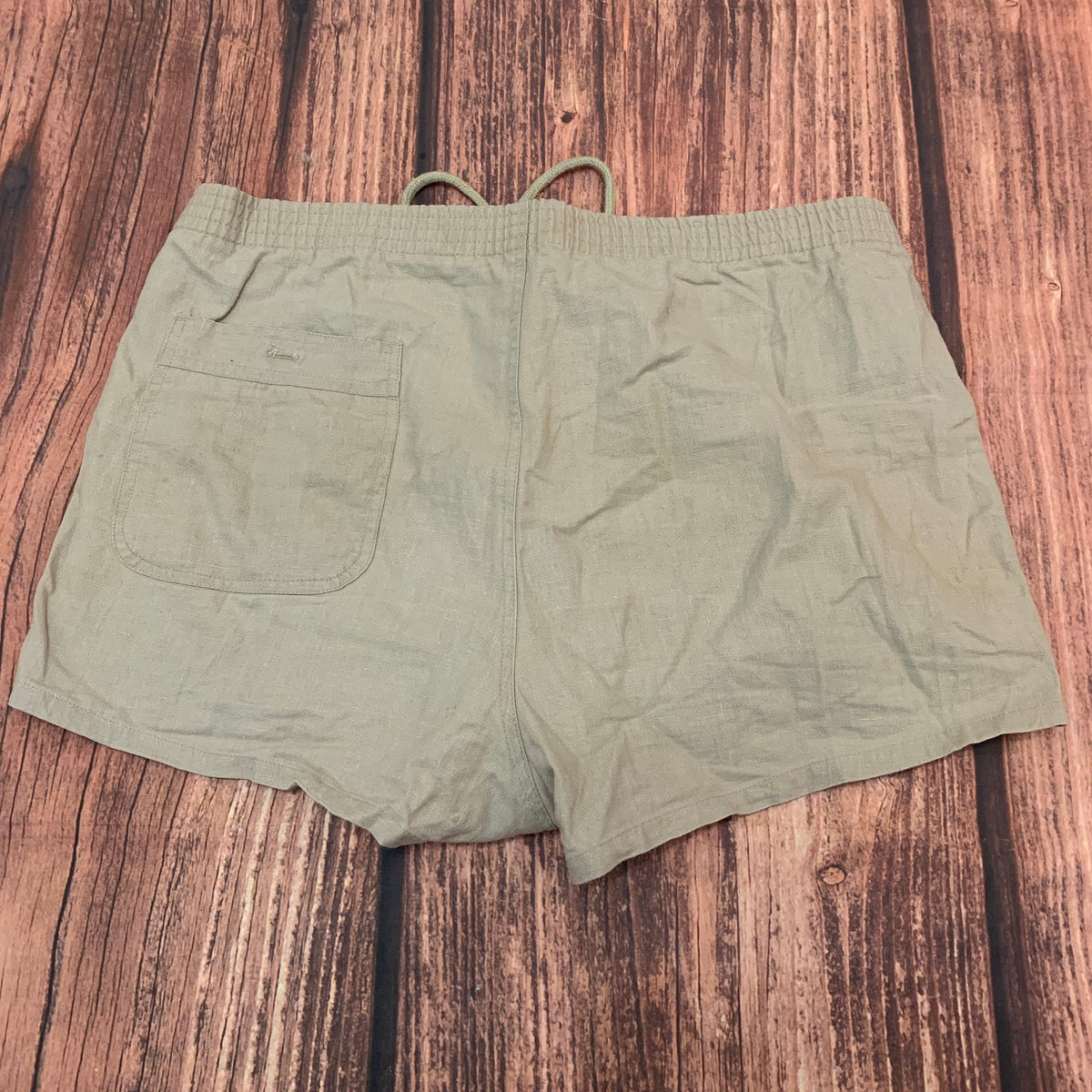 Island Image Khaki Tie Waist Shorts Size 34 Men’s Ramie