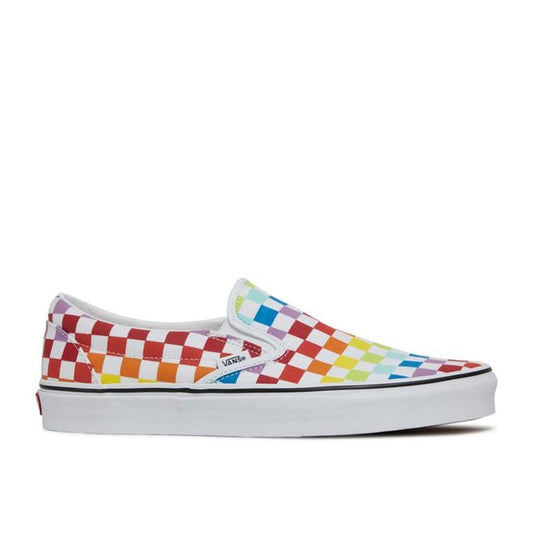 Vans Classic Slip-On Canvas Rainbow Checkerboard Slip-on Unisex Shoes M4.5 / W6