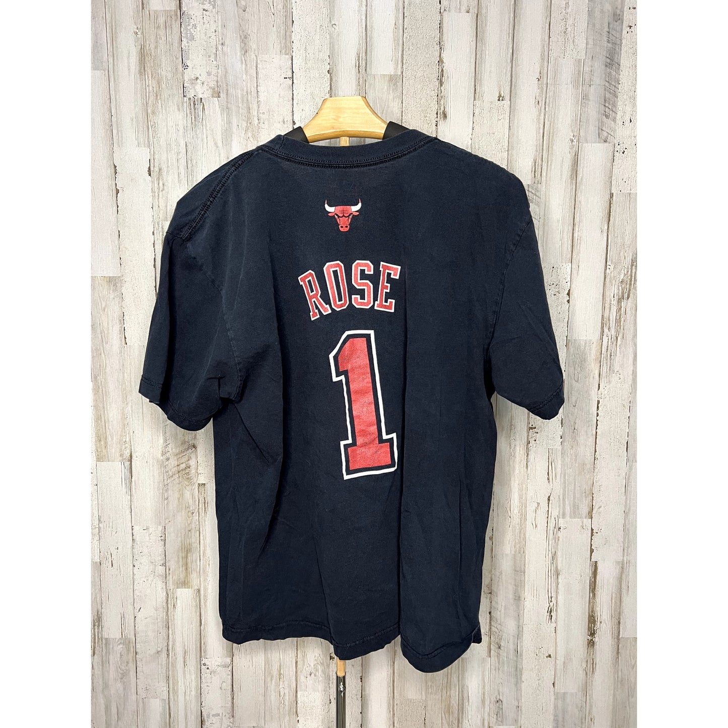 Adidas NBA Chicago Bulls Derrick Rose #1 Men's T-Shirt Black Size Large