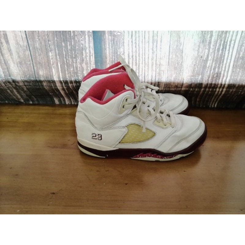 Jordan Air Jordan 5 Retro GS Girls High Top White Size 2.5Y