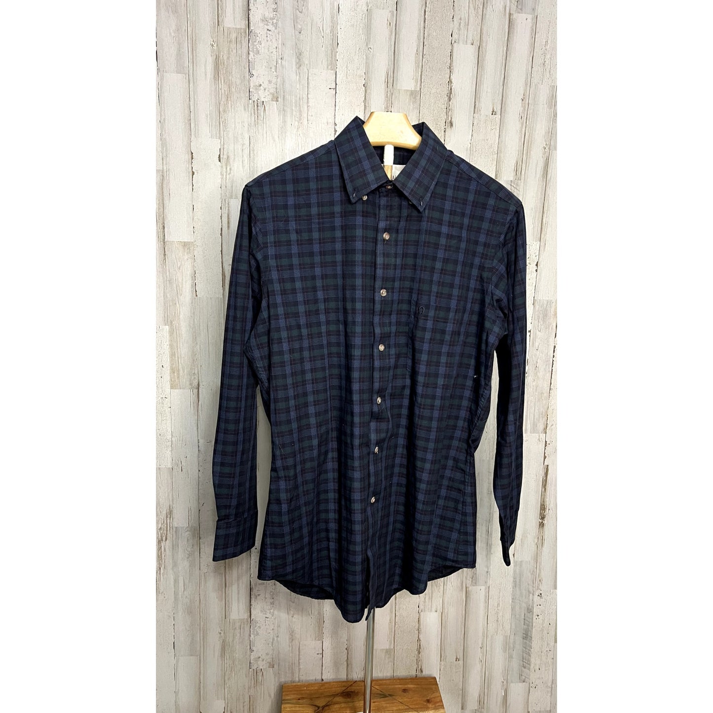 Etienne Aigner Men's Plaid Long Sleeve Button-Up Shirt Size 15
