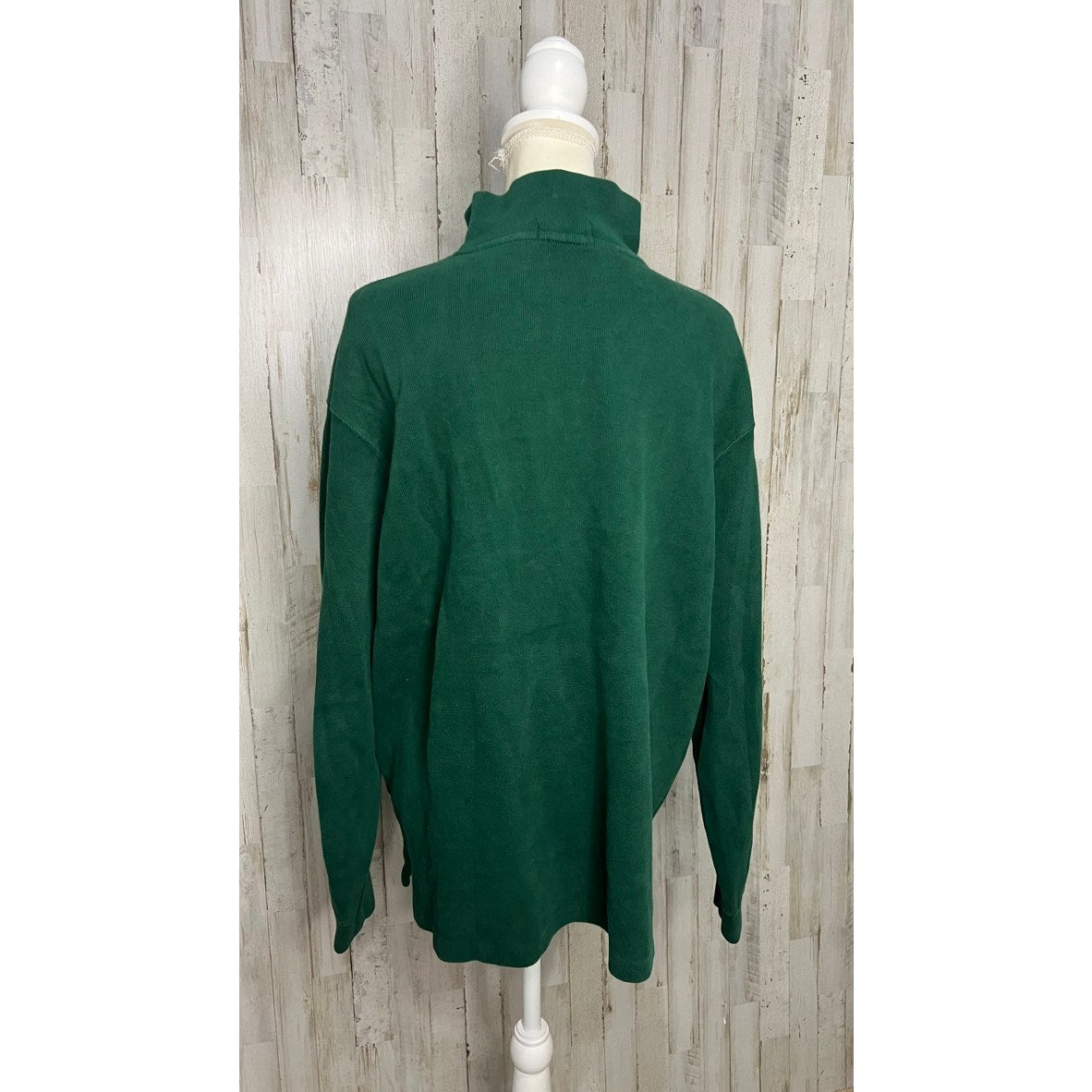 Polo Ralph Lauren Men's XL Green Quarter Zip Pullover Knit Sweater