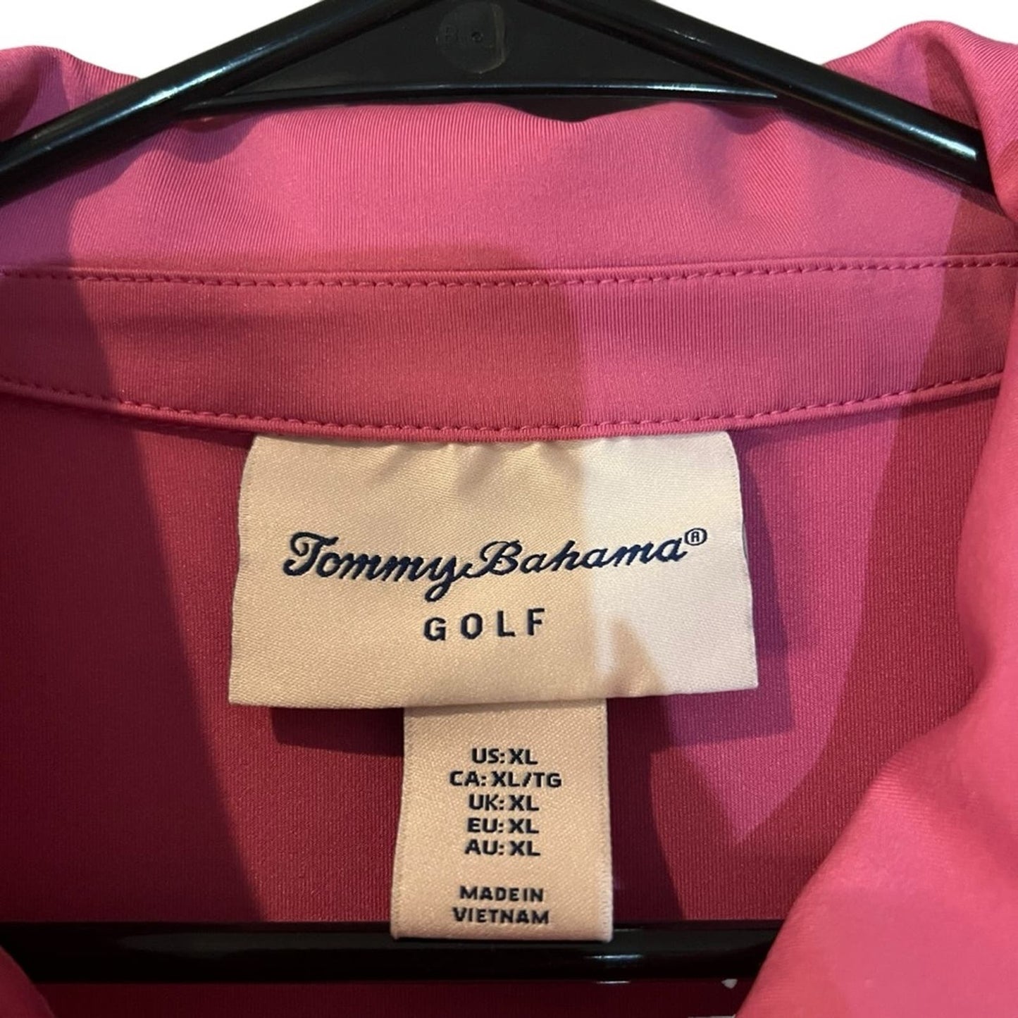 Tommy Bahama Women's XL Pink Sleeveless 1/4 Zip Collared Golf Polo