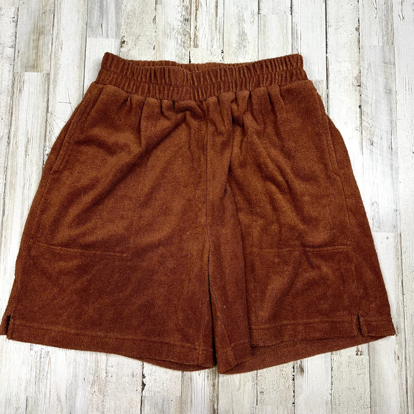 FP Beach Free People Women XS Terry Shorts Brown Casual Soft Fabric Side Pockets