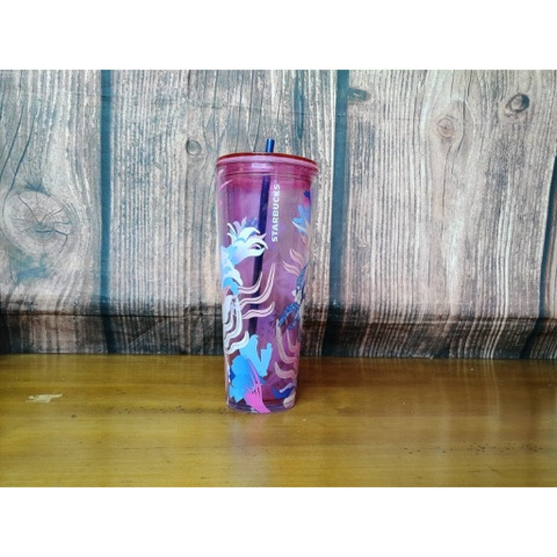 Starbucks Summer 2023 Mermaid Floral Cold Cup w/ Straw 24oz