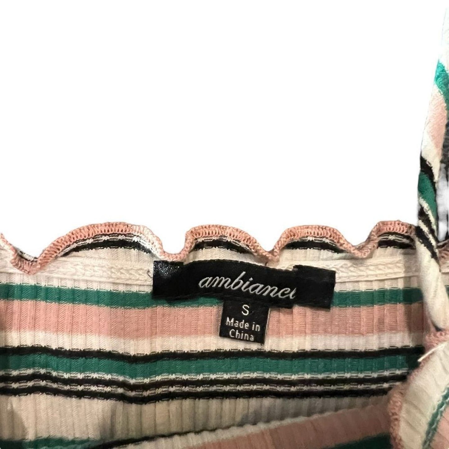 Ambiance Size Small Striped Cami Strap Dress Ruffled Hem