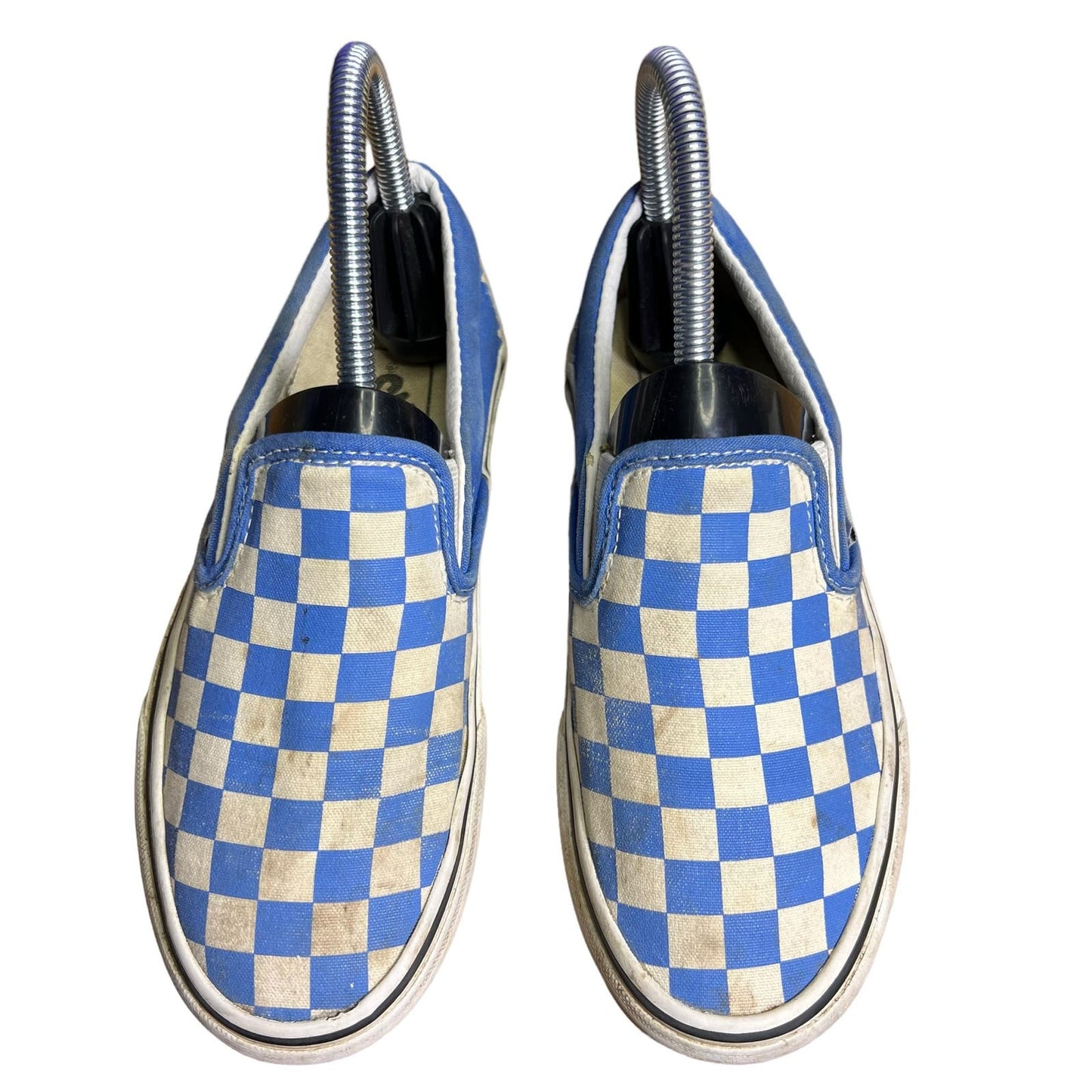 VANS Classic Slip-On Checkerboard Blue/ White Unisex Sneakers Y4.5/M4.5/W6.0