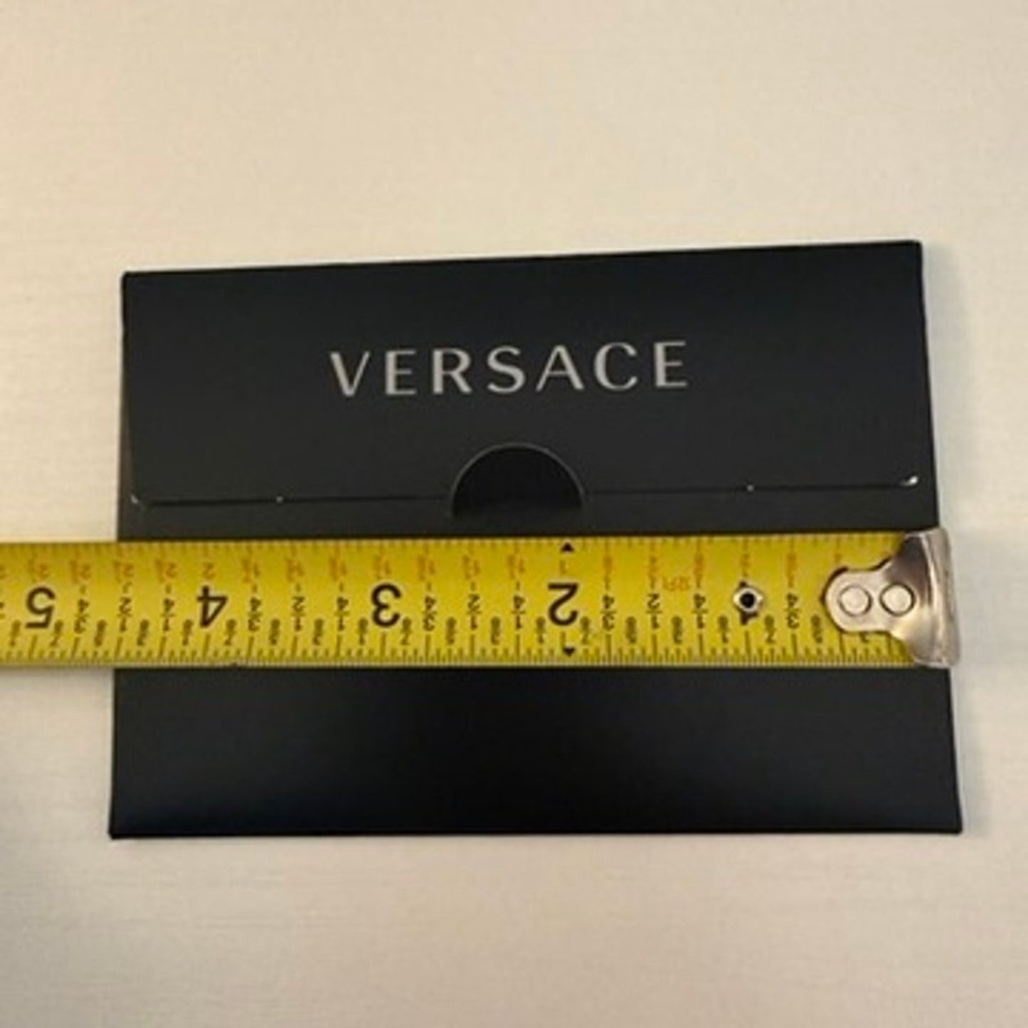 Versace Gift Envelope Card Holder Sleeve Black Silver Logo 3 x 4.5 in