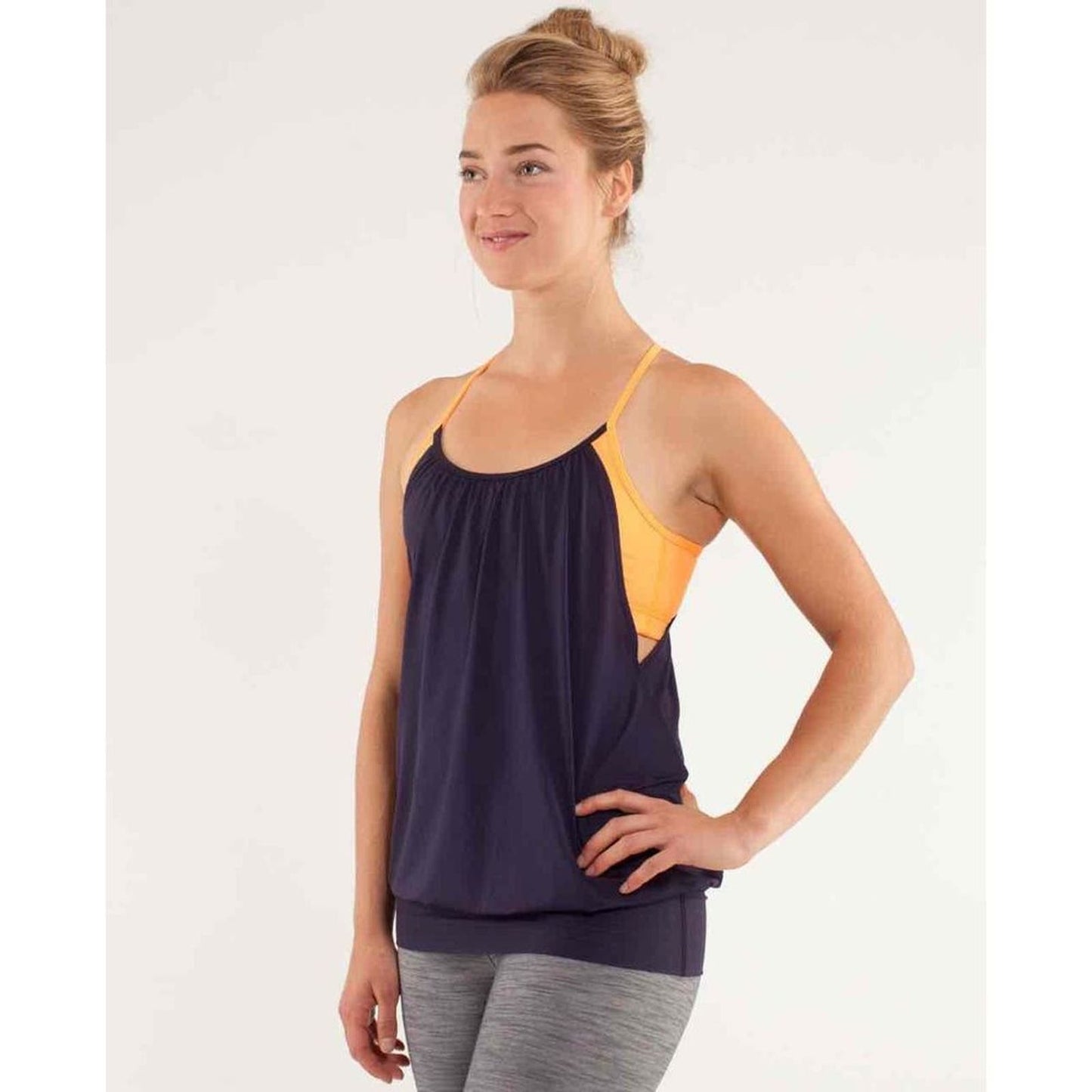 Lululemon Women's 4 No Limits Tank Top - Black Swan / Creamsicle Pop