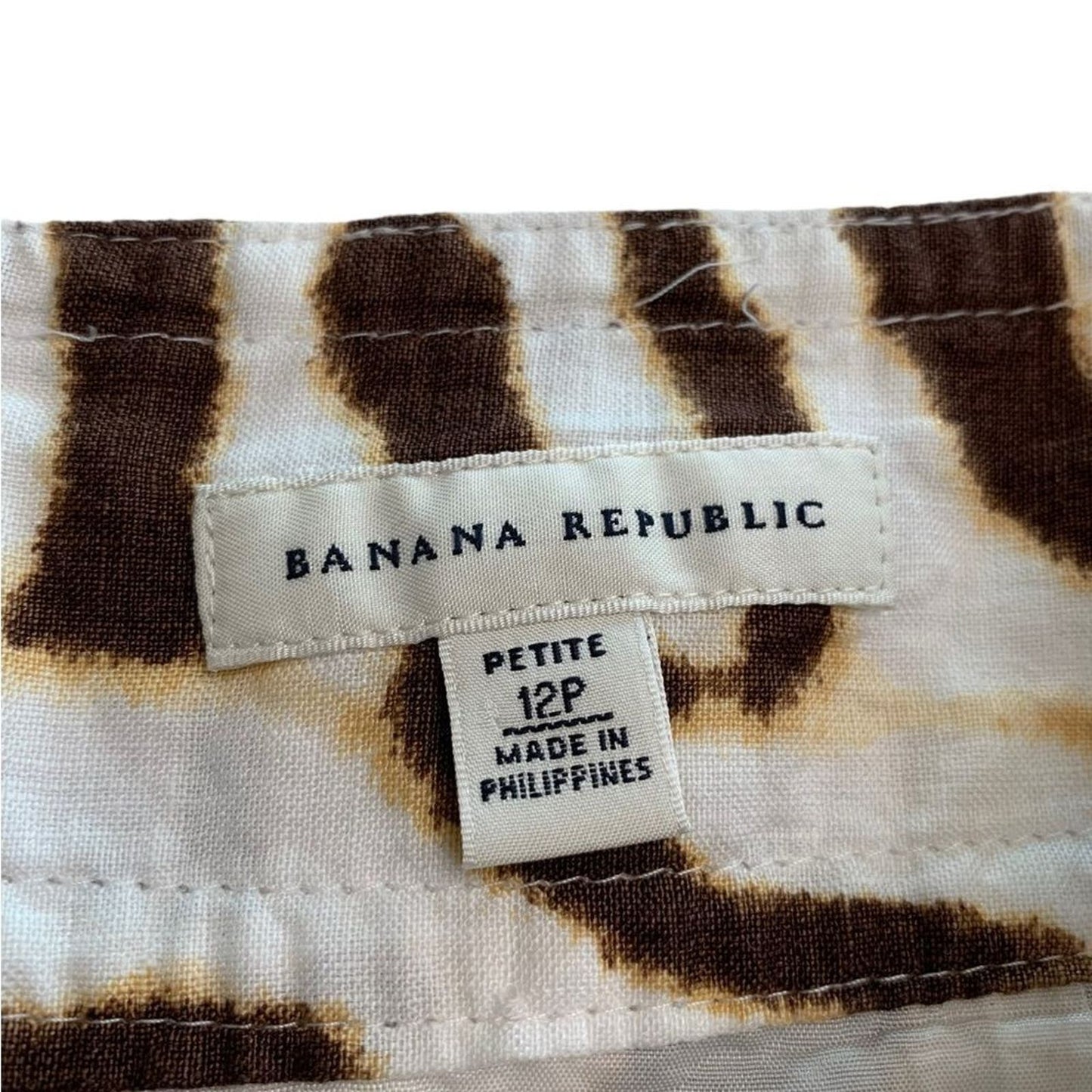 Women's Banana Republic Vintage Linen Safari Print Skirt Size 12