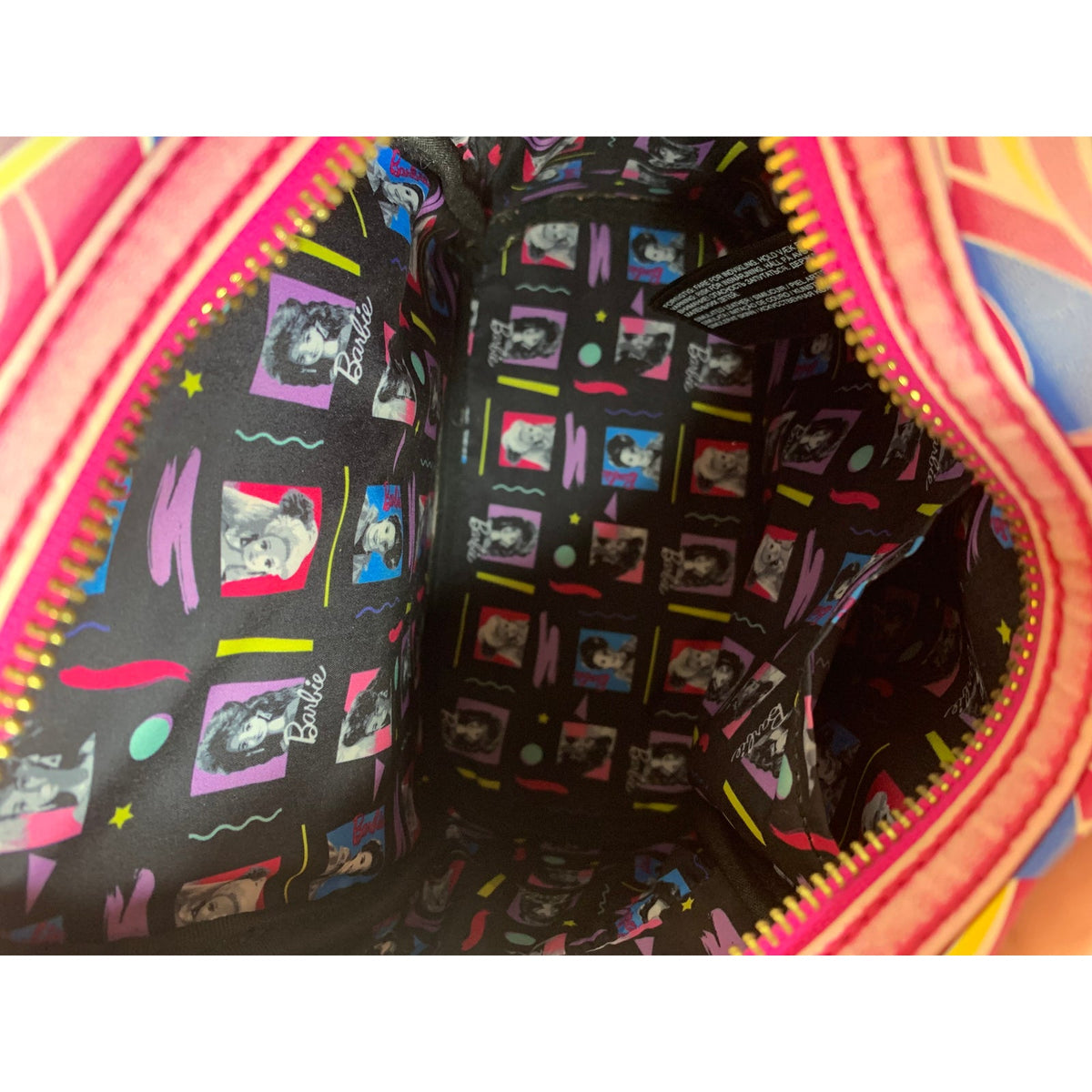 Loungefly Barbie Movie Logo Pink Swirl Mini Backpack Vegan Leather