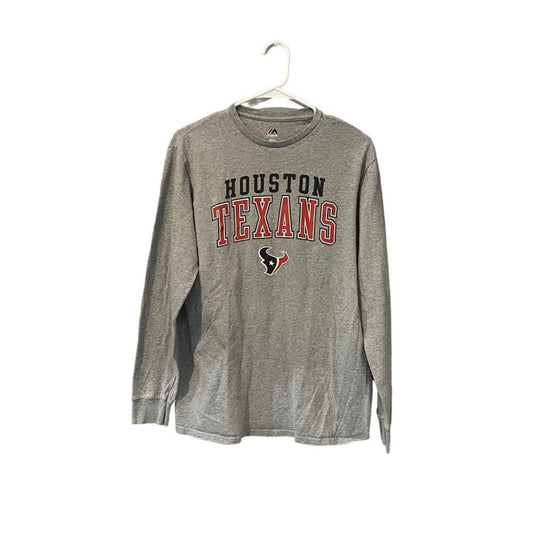 Men's Houston Texans Grey Long Sleeve T Shirt Size Medium