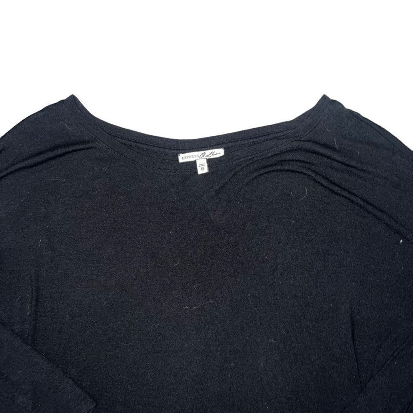 Express One Eleven Size XS Oversized Black Long Sleeve Scoop Neck Shirt