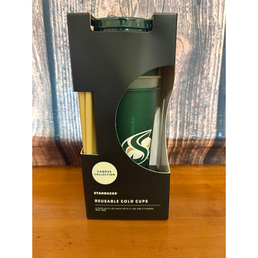 NEW Starbucks Campus Collection Reusable Cold Cups Set of 5 Multicolor