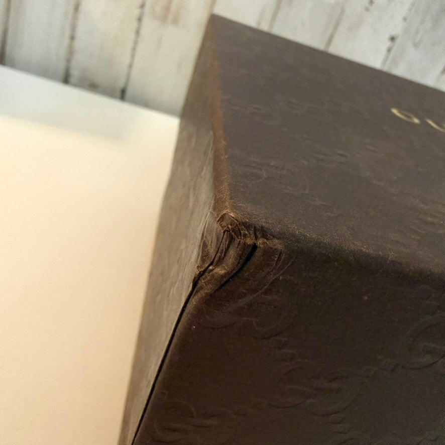 Gucci Firenze 1921 Embossed Brown Monogram Gift Presentation Box w/ Lid