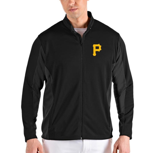 Men's Antigua Black Pittsburgh Pirates Passage Full-Zip Jacket Size Large