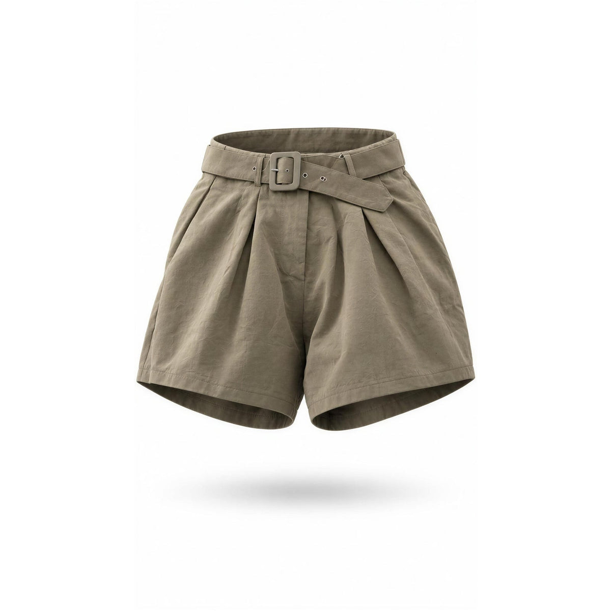 NWT Blue Rain Taupe High Waist Shorts Size Medium Brown Tie Belt