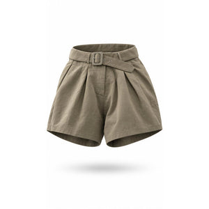 NWT Blue Rain Taupe High Waist Shorts Size Medium Brown Tie Belt
