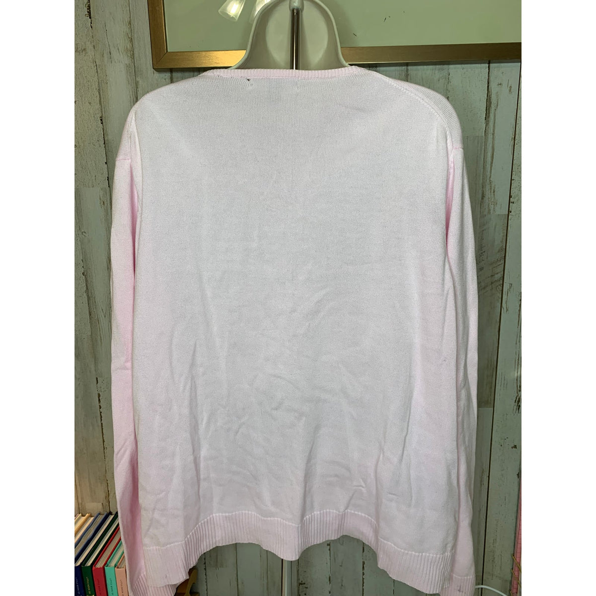 Lands' End Cardigan Sweater Womens 2XL Light Pink Button Front Knit
