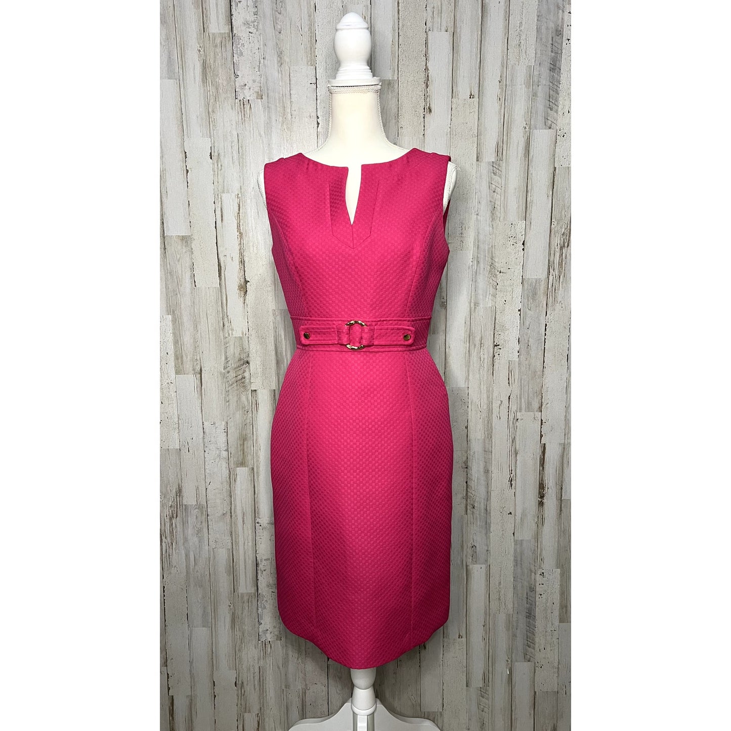 Tahari-Levine Studio Women's Pink Sleeveless Sheath Dress Size 4 Formal