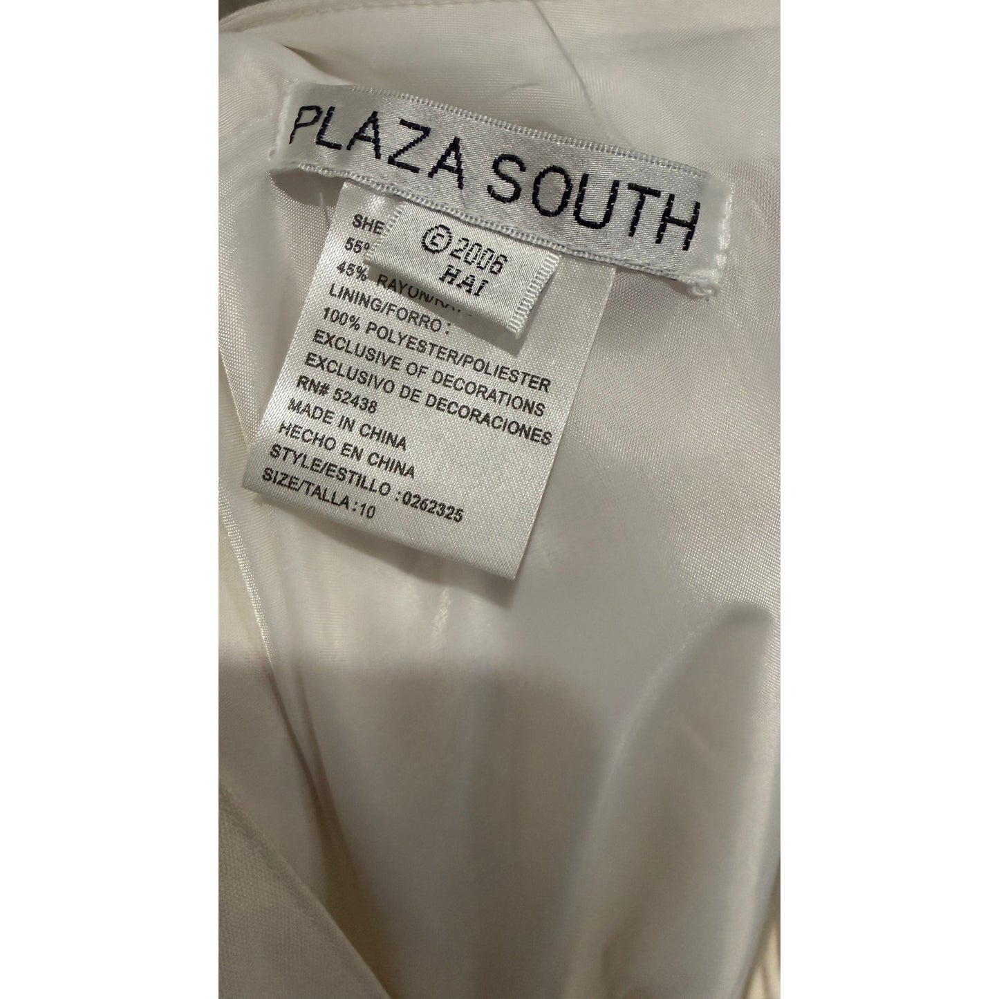 NWT Plaza South 2pc White Linen Battenberg Lace Trim Maxi Dress & Jacket Size 10