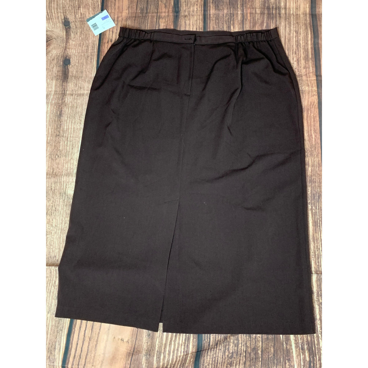 NWT Sag Harbor Skirt Womens Size 18 Brown Java Stretch Pencil Midi Pull-On