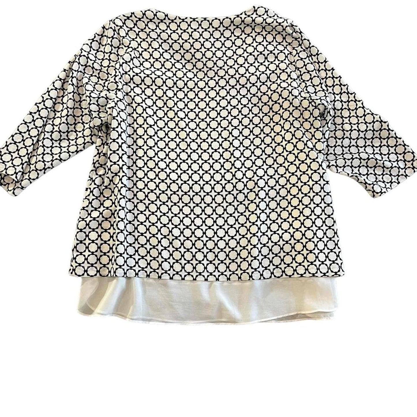 ROSE+OLIVE Women's 3/4 Sleeve Geometric Print Blouse Size 1X