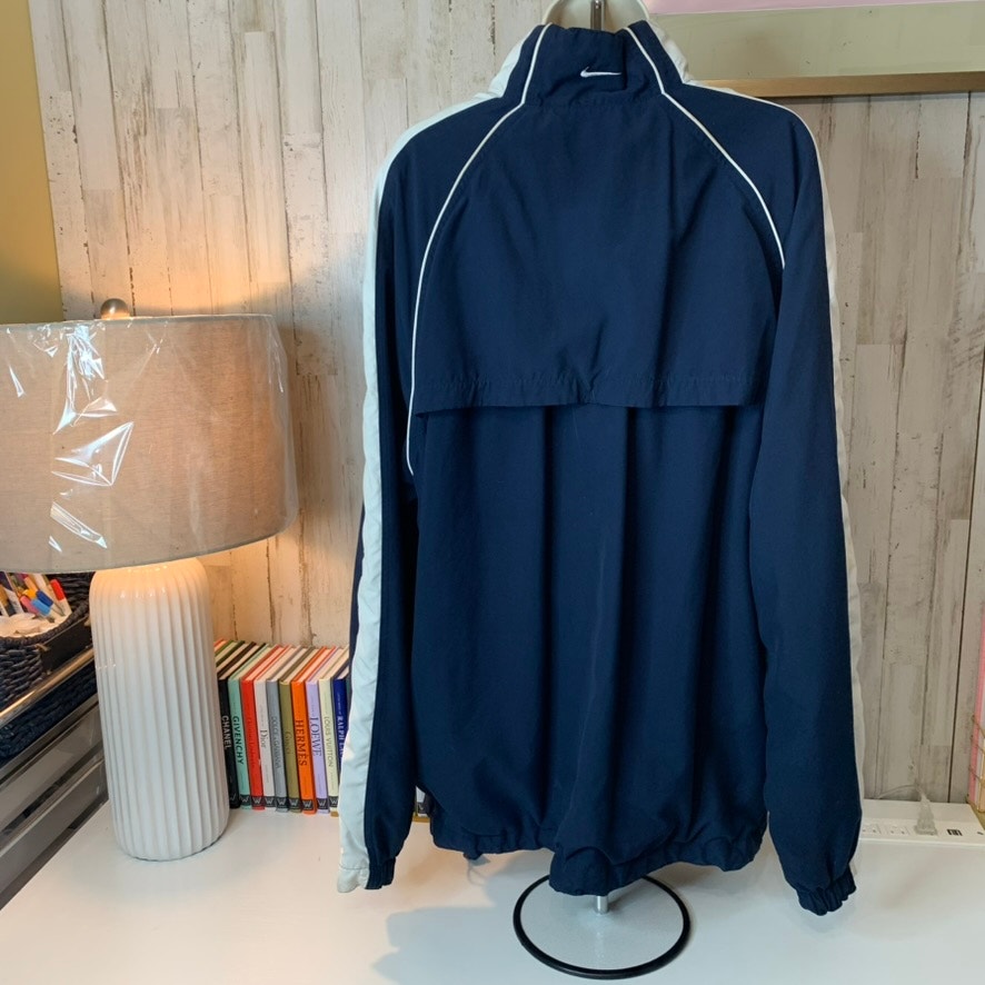 Nike Windbreaker Jacket Mens 2XL Navy Blue White Full Zip