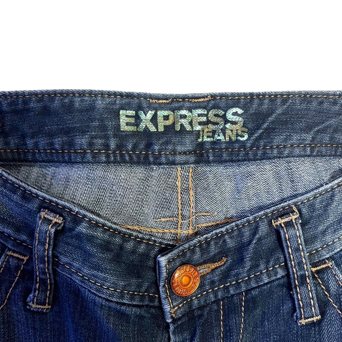 Express Women's Size 8 Dark Blue Skinny Leg 5 Pocket Low Rise Jeans