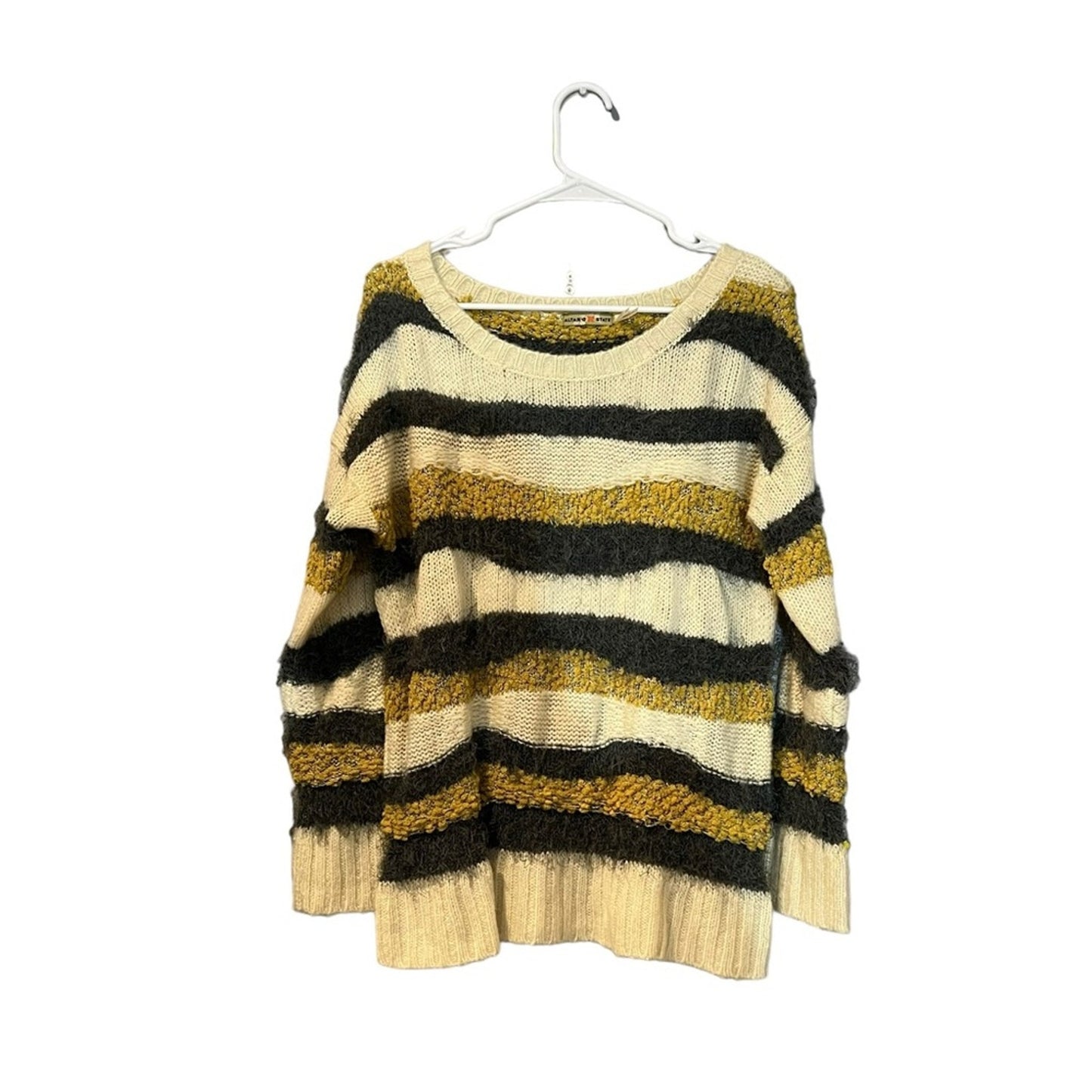 Altar'd State Sweater Womens Small Striped Chunky Knit Pullover Crewneck
