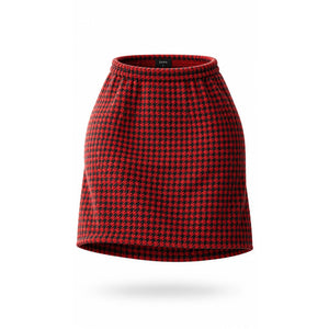 Bill Blass Skirt Womens Red & Black Houndstooth Pencil Knee Length