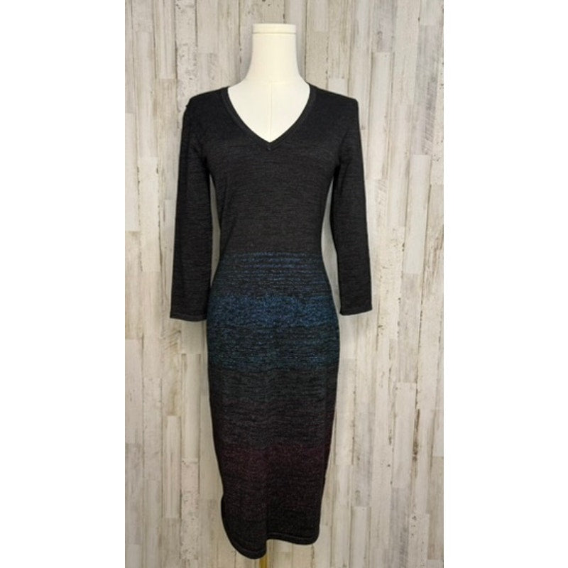 Trina Turk Women's Black Space-Dye Ombre Sweater Dress Size Small