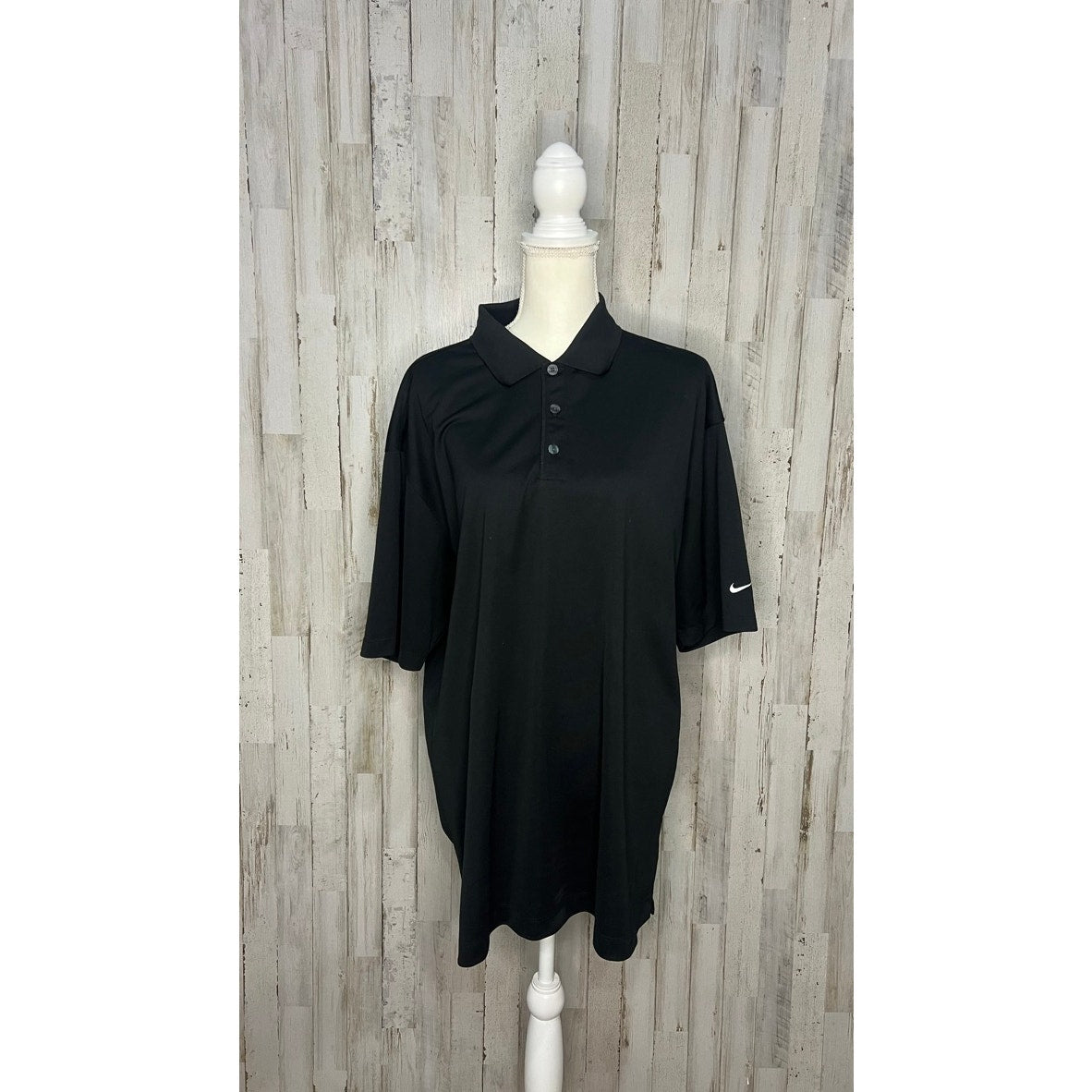 Nike Men's XL Black Dri-Fit Polo Golf Shirt Short Sleeve Collared