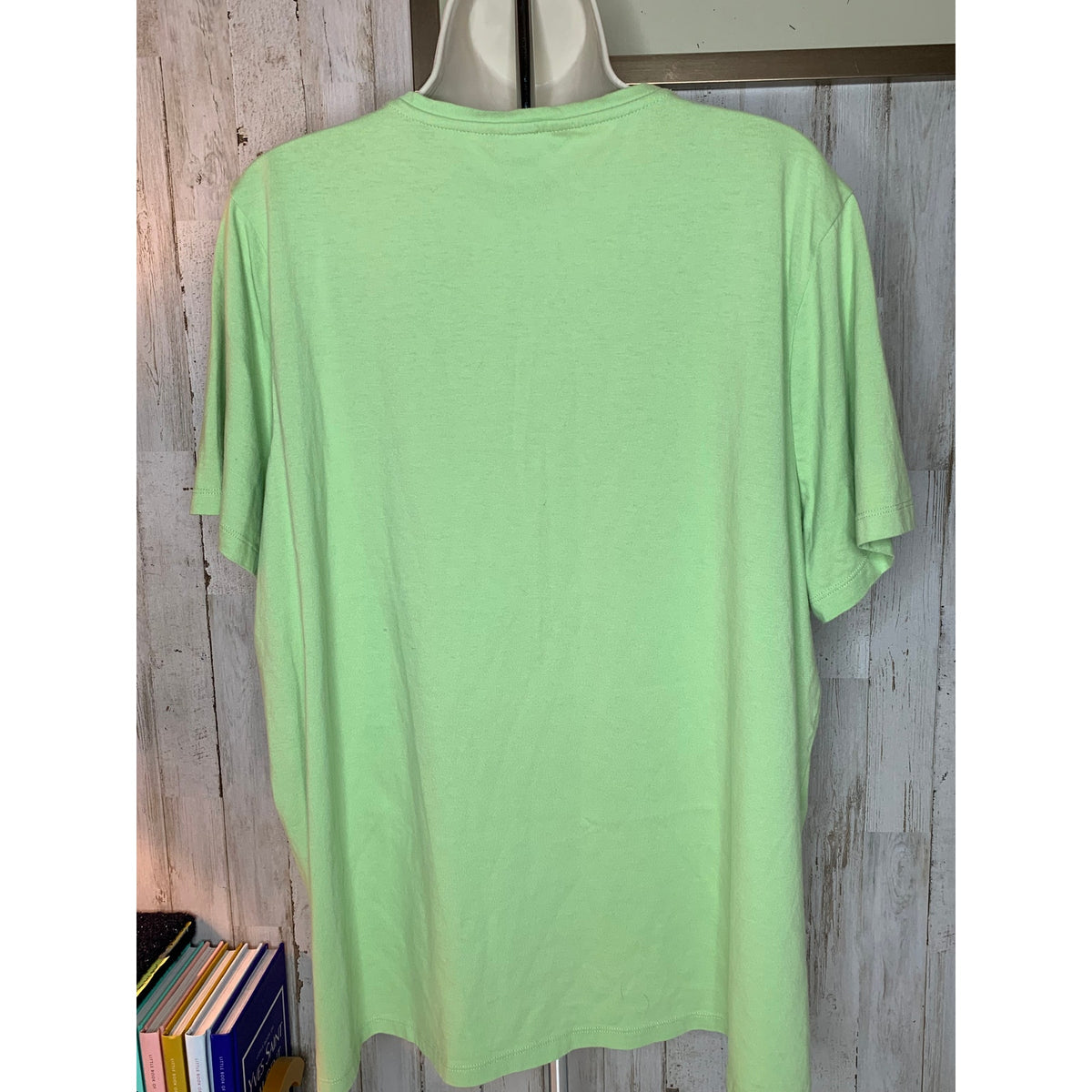 Lands' End T-Shirt Womens Plus Size 3XL Light Green V-Neck Short Sleeve 100% Cotton
