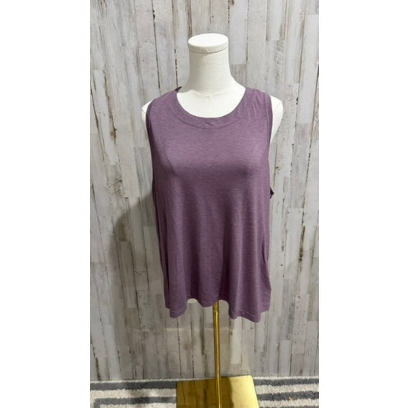 Athleta Tank Top Womens 1X Purple Sleeveless Scoop Neck Swing Activewear