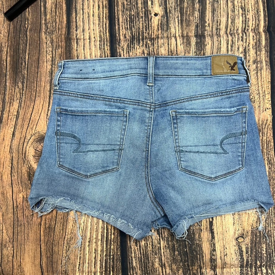 American Eagle Women's Hi-Rise Shortie Denim Shorts Blue Size 10