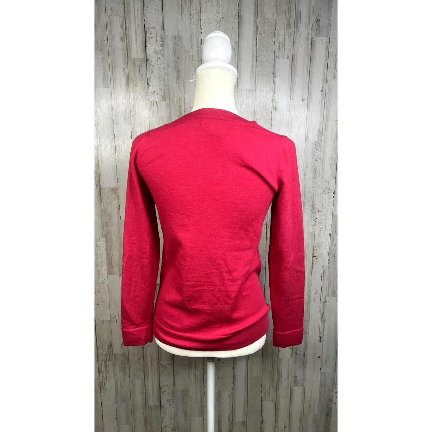 Banana Republic Women's Size Small Pink V-Neck Merino Wool Sweater