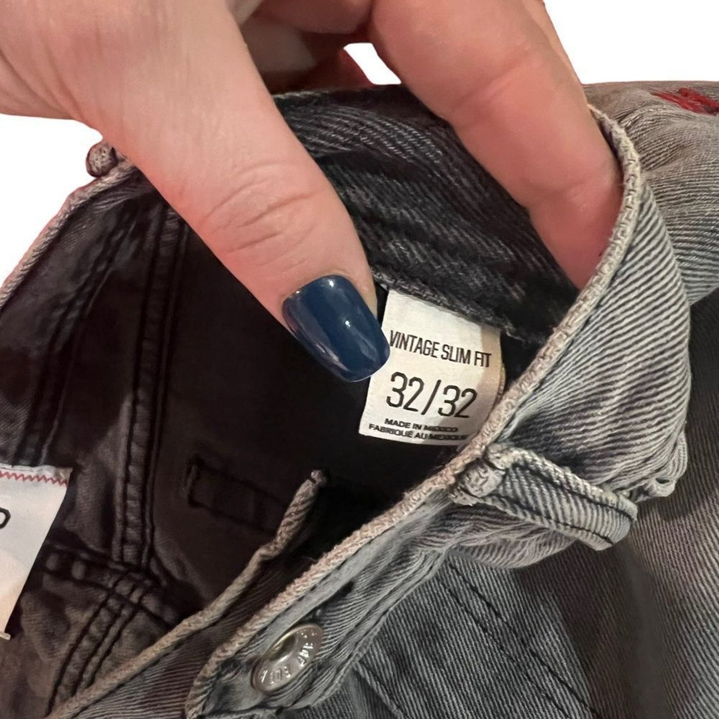 BDG Jeans Mens 32x32 Gray Wash Vintage Slim Fit Straight Leg Mid Rise