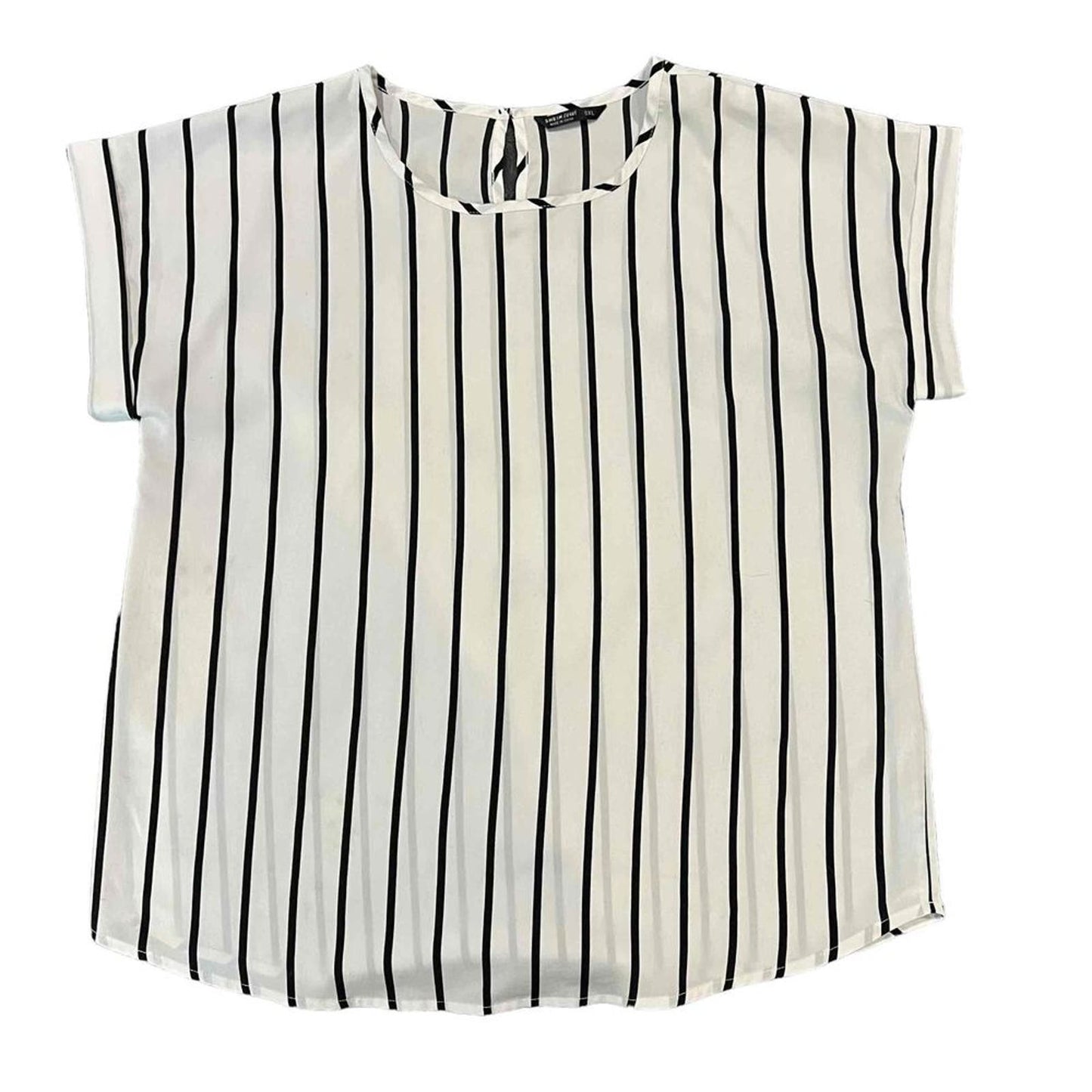 Shein Curve Women's Batwing Short Sleeve Striped Blouse Size 0XL