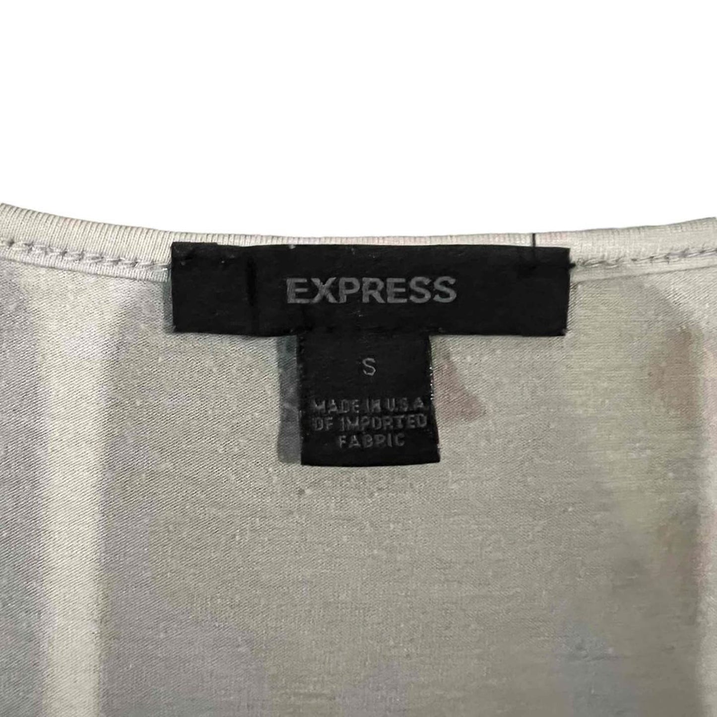 Express Women's Short Sleeve V-Neck Satin Trim Blouse Top Size Small