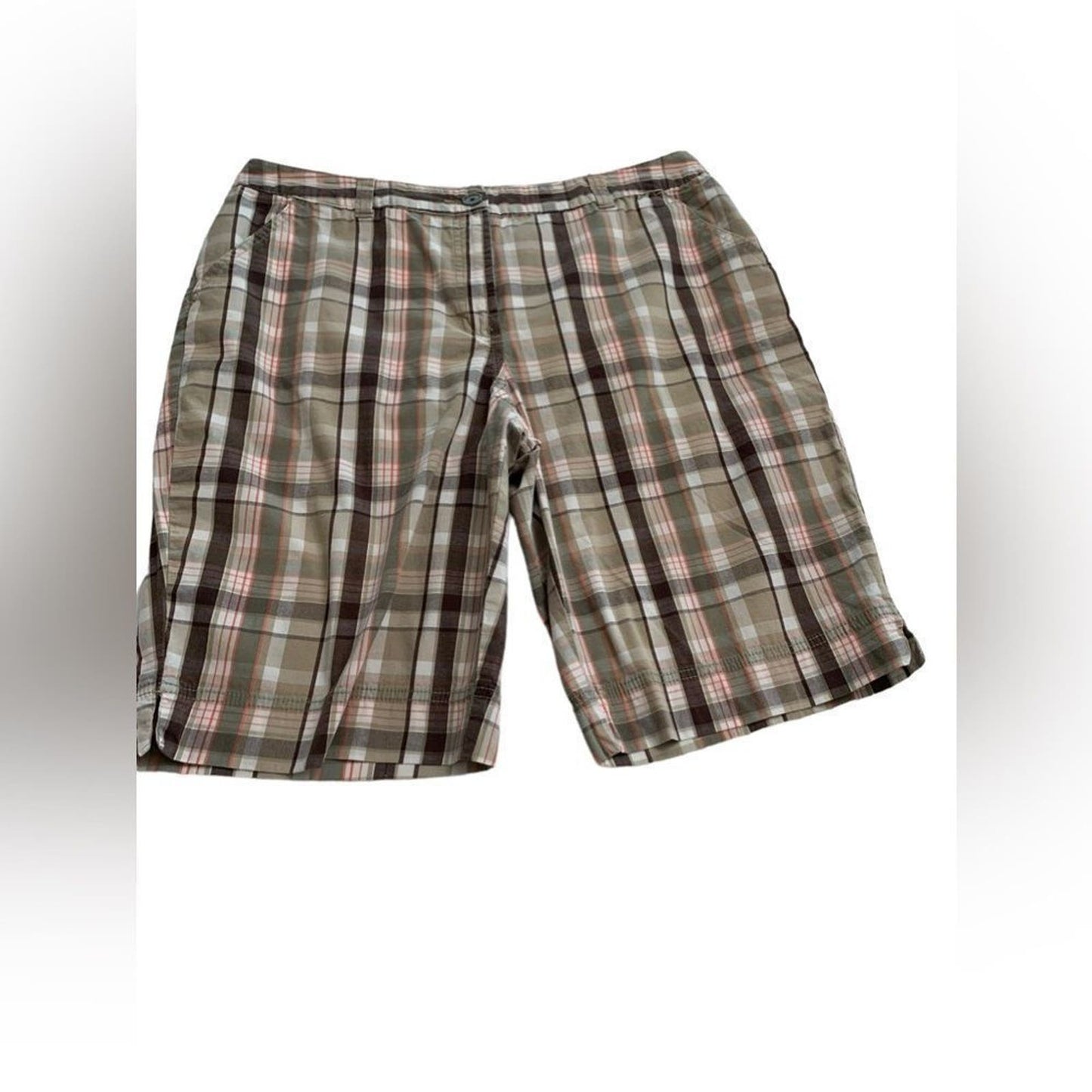 Kim Rogers Plaid golf bermuda shorts 14P