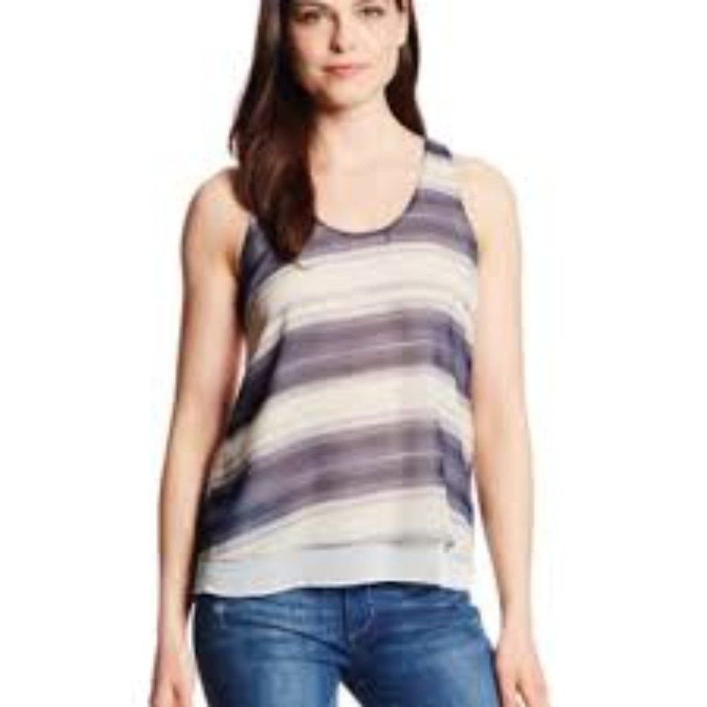 Women's Calvin Klein Navy Striped Layered Tank Top Size Small