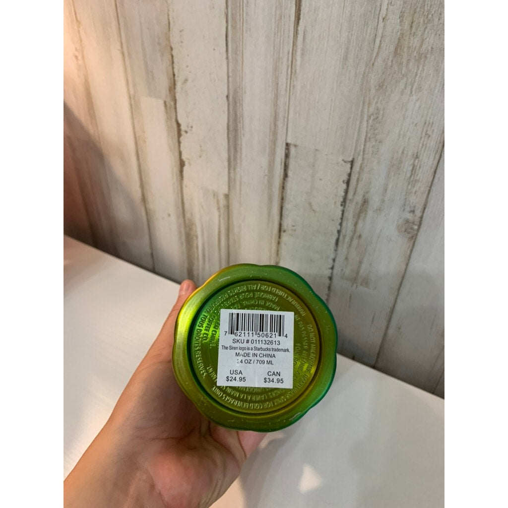 Starbucks Tumbler 24oz Green Yellow Ombre Gradient Venti