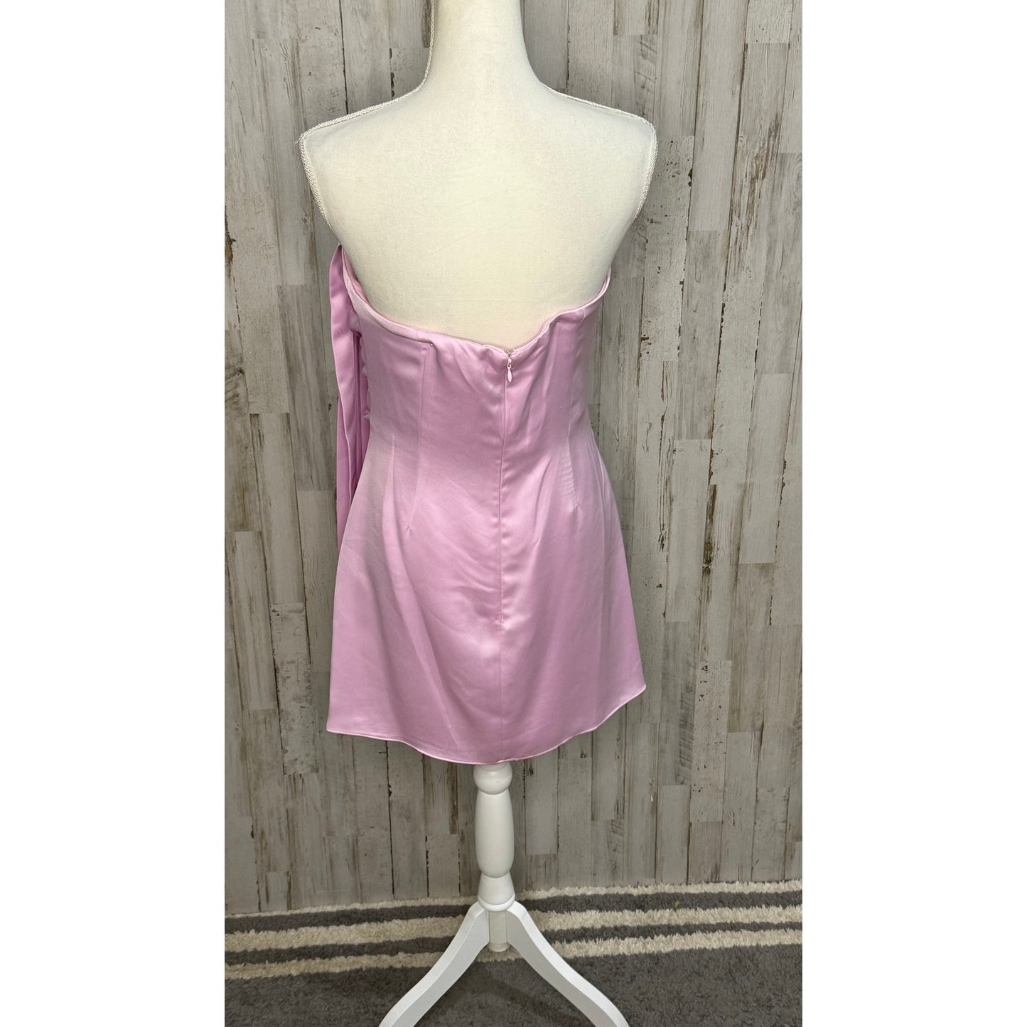 NWT Ramy Brook Women's Strapless Pink Satin Mini Dress Size 8 Party Cocktail