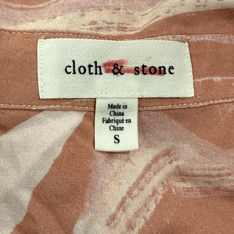 Cloth & Stone Women's Small Pink Zebra Print Button-Down Shirt Long Sleeve