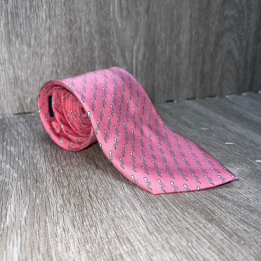 Vineyard Vines Pink Silk Fertility Cryo-Bank Novelty Pattern Tie