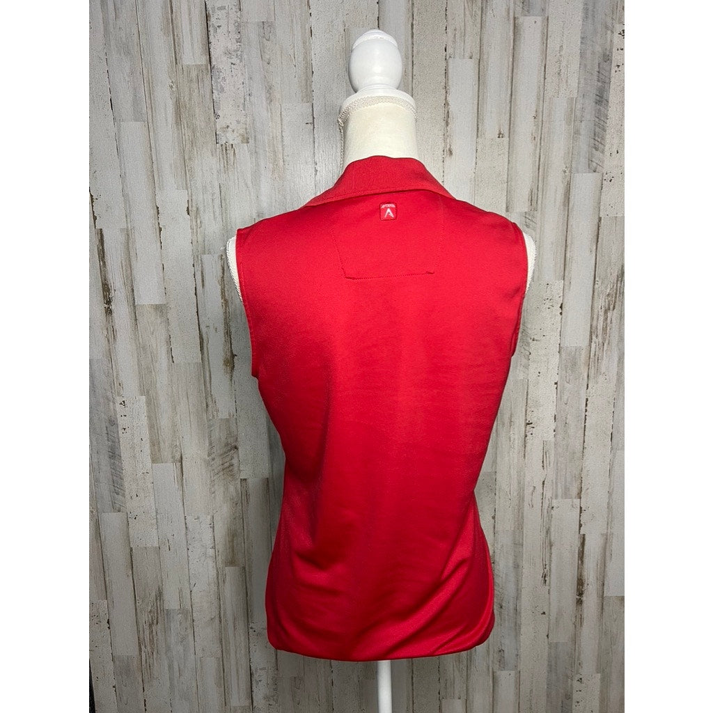 Antigua Women's Medium Wisconsin Badgers Sleeveless Red Polo Shirt