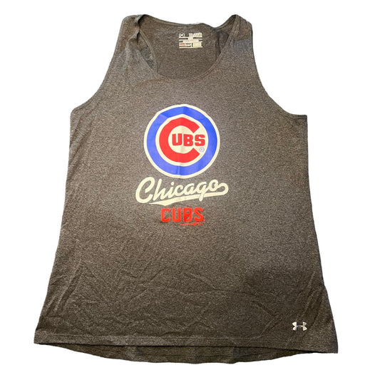 Under Armour Chicago Cubs Youth XL Gray HeatGear Sleeveless Tank Top